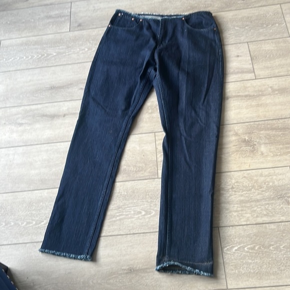 Asos straight leg distressed hem and waist nwt mens dark jeans size 34 x 34 - Picture 3 of 10